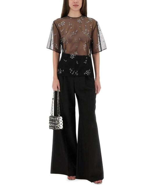 Rabanne Black Transparent Top With Applications