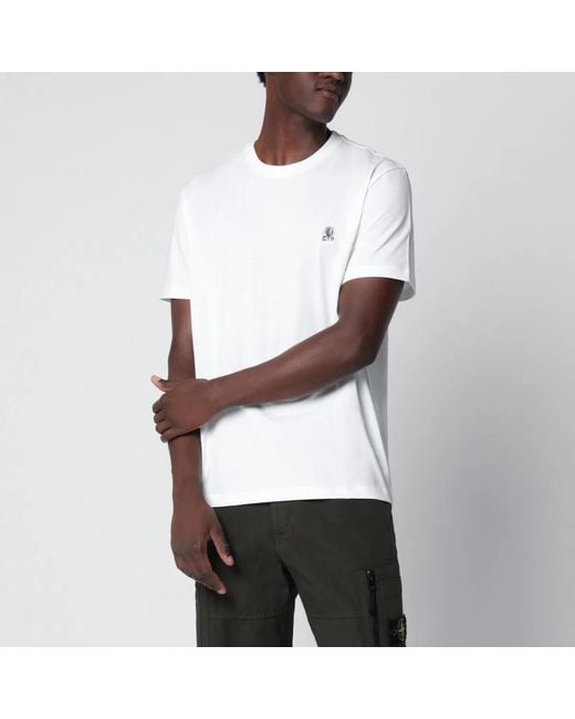 Parajumpers White Cotton T-Shirt With Logo Patch for men