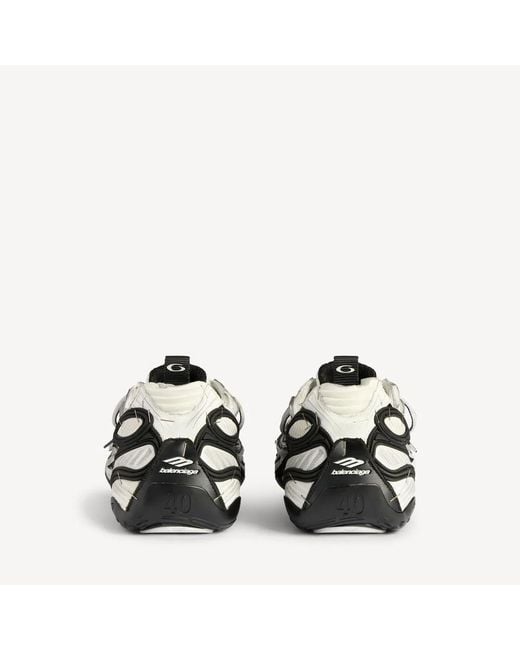 Balenciaga White Two-Tone Fabric Soleless Sneakers for men