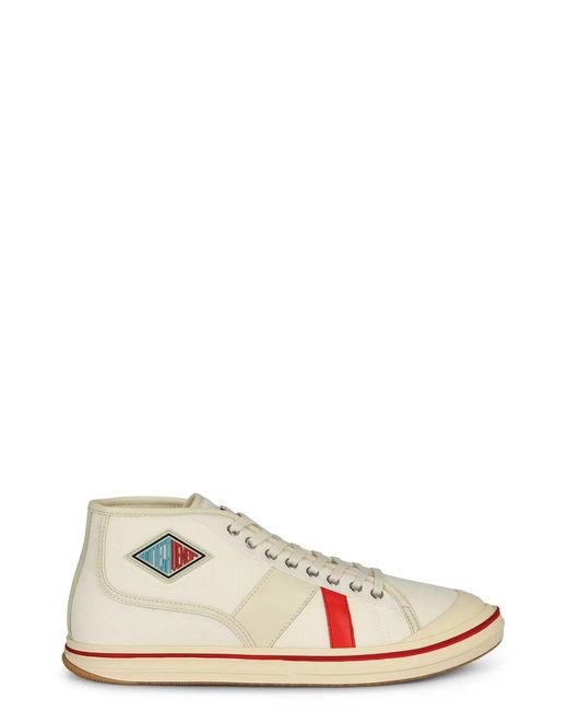 Bottega Veneta White Eliot Mid-Top Sneakers for men