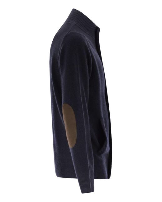 Barbour Blue Zip-Up Jumper Patch for men