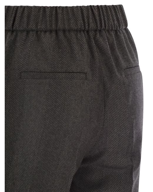 Peserico Gray Stretch Virgin Wool Trousers