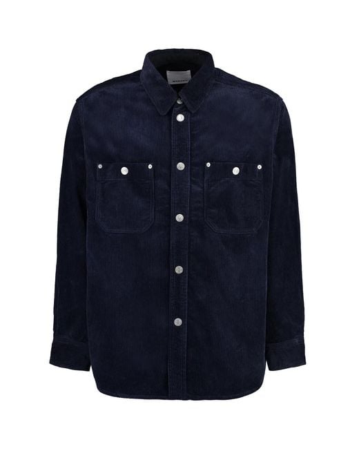 Isabel Marant Blue Ritchie Wool Overshirt for men