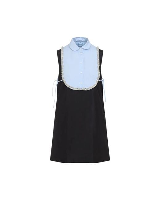 Prada Black Taffeta Mini Dress