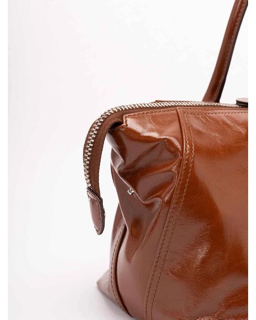 Miu Miu Brown Shiny Leather Bag