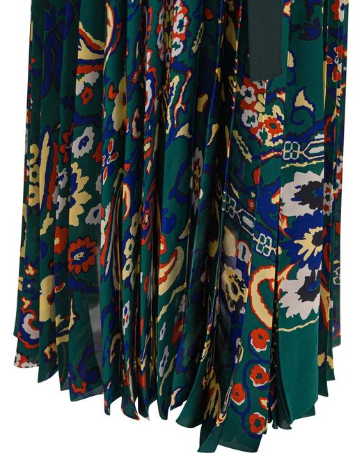 Sacai Green Polyester Skirts