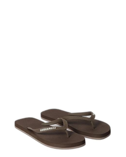 DSquared² Multicolor Logo Flip Flops for men