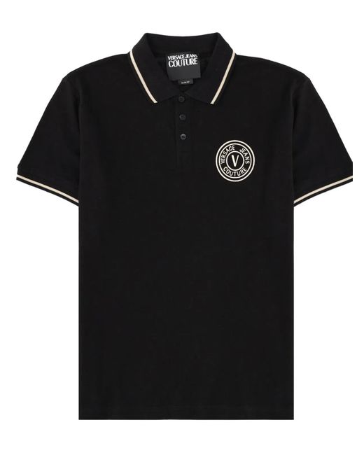 Versace Jeans Couture Black Polo With Logo for men