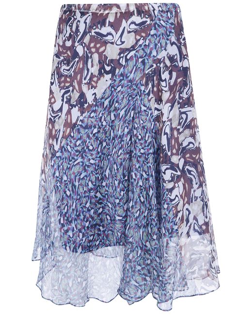 Dries Van Noten Blue "Sibanna" Print Skirt
