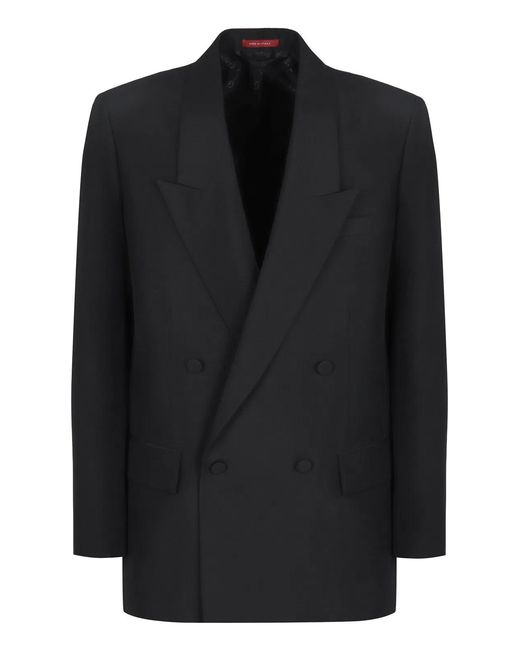 Gucci Black Double-Breasted Peak-Lapels Blazer for men