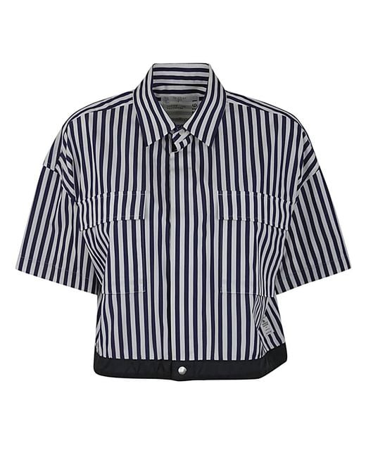 Sacai Blue Thomas Mason Cotton Poplin Shirt