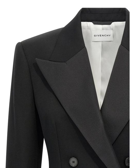 Givenchy Black Satin Lapel Blazer