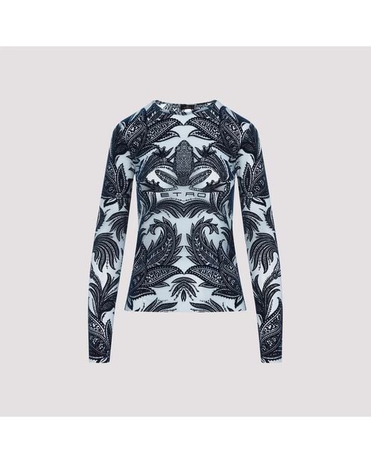 Etro Blue Tulle Top