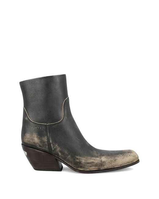 Balenciaga Brown Memphis Worn Leather Ankle Boots