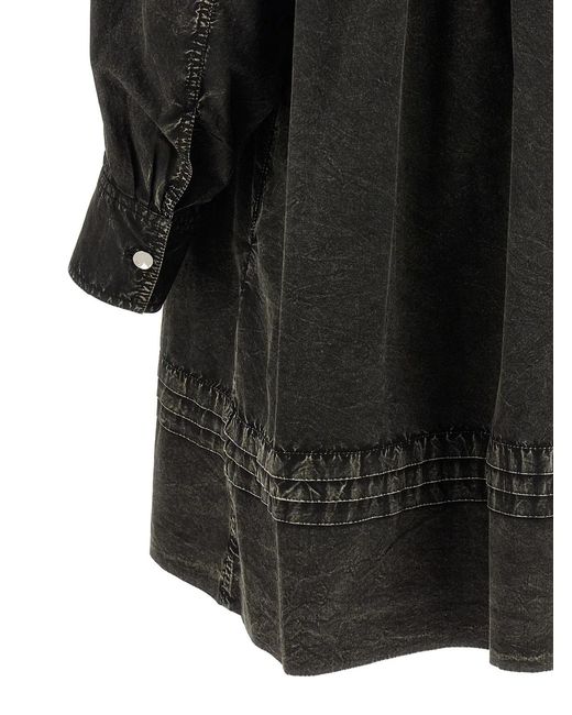 Ganni Black Washed Mini Shirt' Dress
