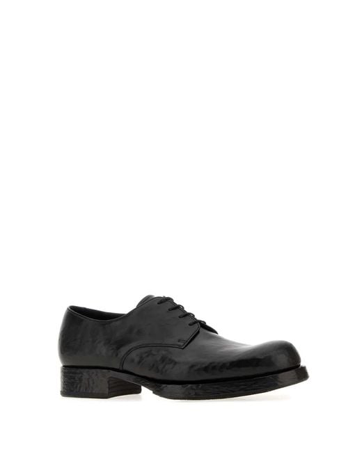 Prada Black Leather Lace-Up Shoes for men