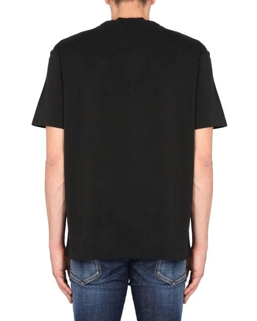DSquared² Black Logo Print T Shirt for men