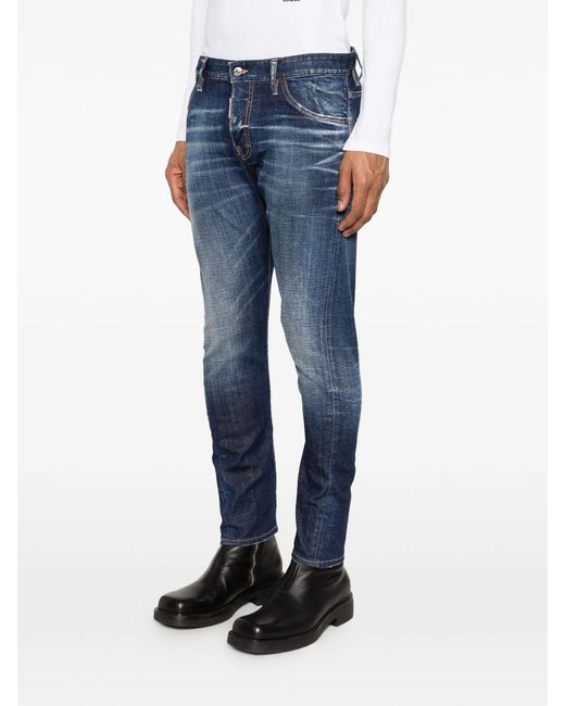 DSquared² Blue 5 Pockets Cotton Elastane Pants