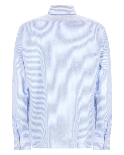 120% Lino Blue Camicia for men