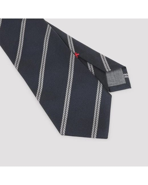 Brunello Cucinelli Black Silk Tie for men