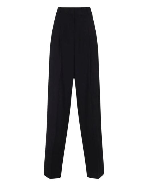 Frankie Shop Blue Lyocell Rayon Wool Trousers