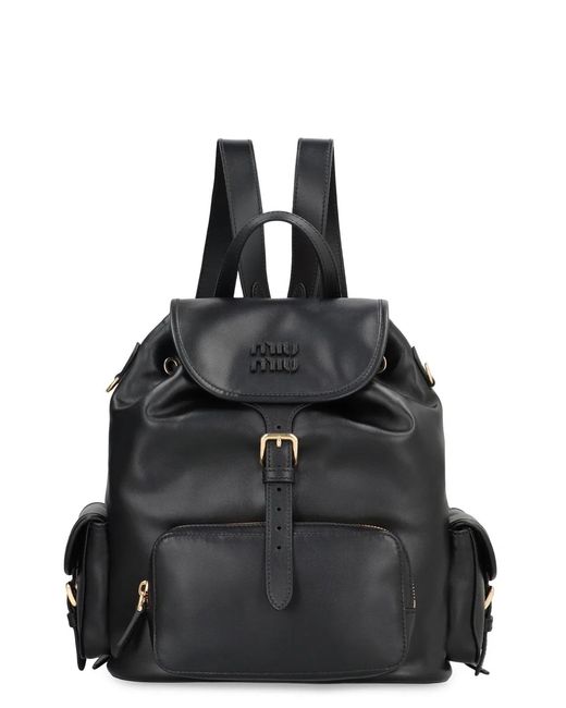 Miu Miu Black Leather Backpack