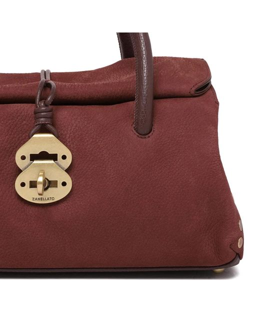 Zanellato Pink Dotta Jones Suede Bag With Shoulder Strap