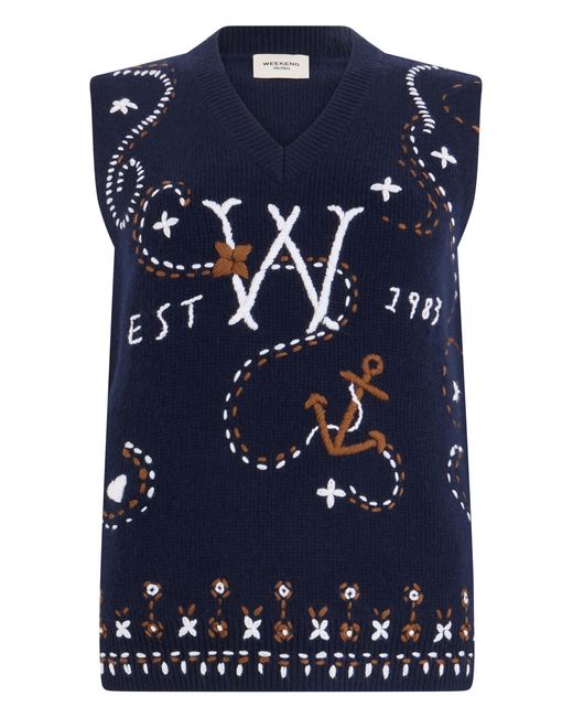Weekend by Maxmara Blue Sleeveless Sweater