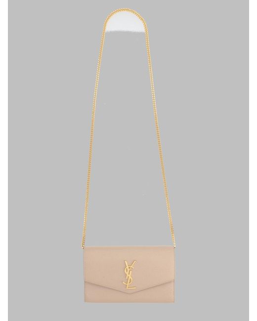 Saint Laurent White Pochette "Uptown" Con Catena