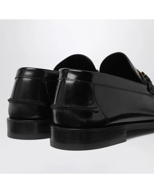 Versace Black Leather Medusa 95 Loafers for men