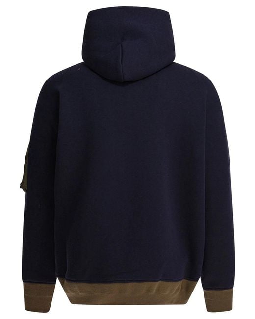 Sacai Blue Cotton Polyester Sweatshirt for men