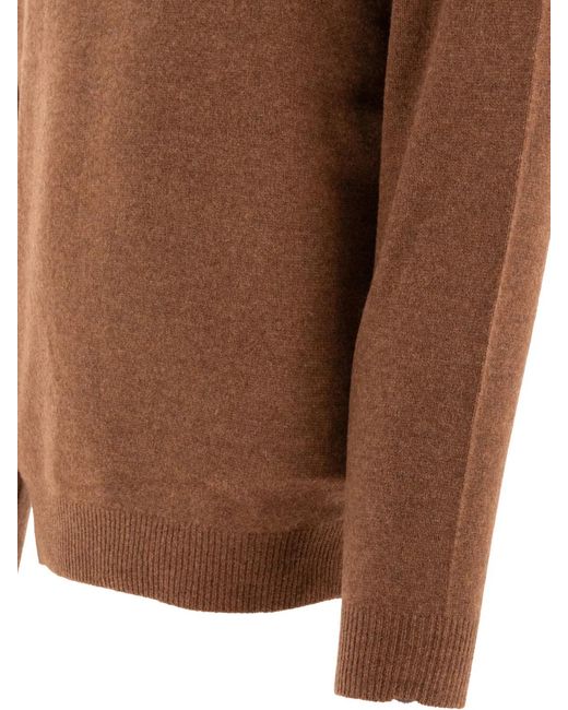 Beams Plus Brown Wool Polo Shirt for men
