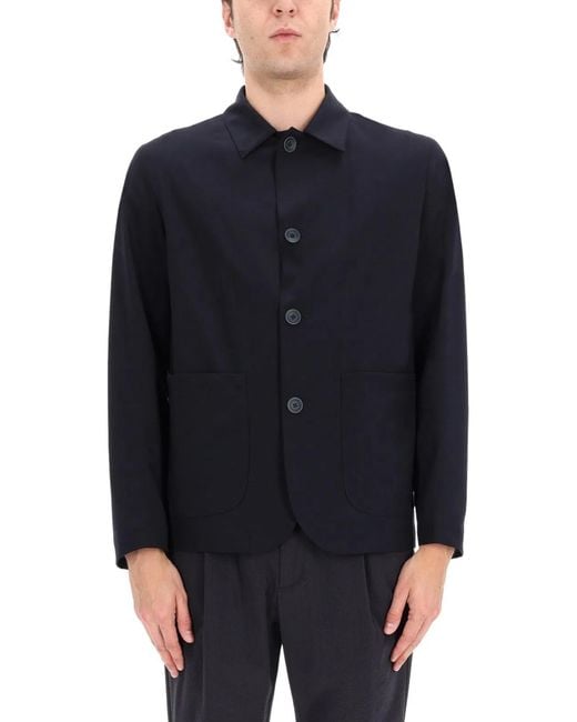 Herno Blue Shirt Collar Jacket for men