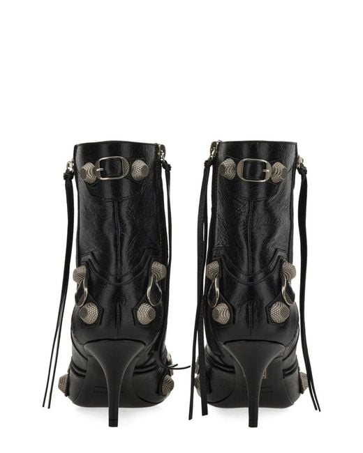 Balenciaga Black Pointed Upper Heel Boots