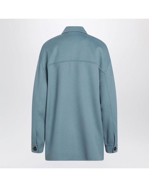 Weekend by Maxmara Blue Wool Shirt Jacket