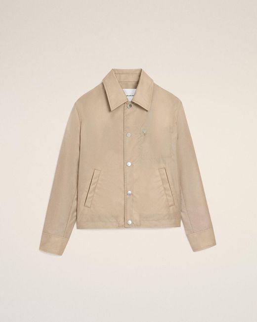 AMI Natural Nylon Ami De Coeur Stud Buttoned Jacket