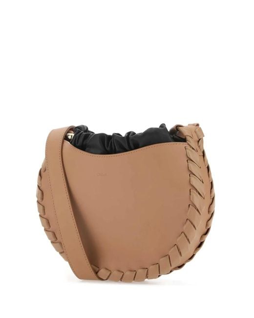 Chloé Natural Biscuit Leather Small Mate Crossbody Bag