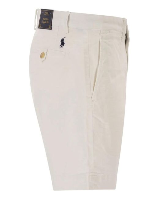 Polo Ralph Lauren White Stretch Classic Fit Chino Short for men