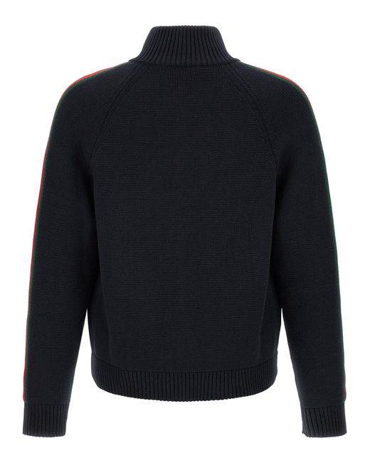 Gucci Blue Web Ribbon Knitted Jacket for men
