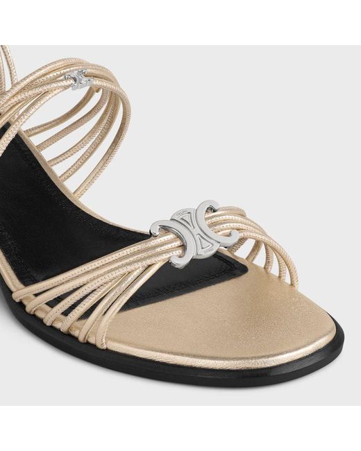 Céline Metallic Triomphe Multi Strap Sandal 40