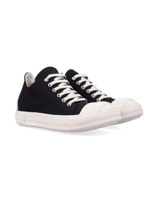 Rick Owens Black Low Sneak New Rubber Tape