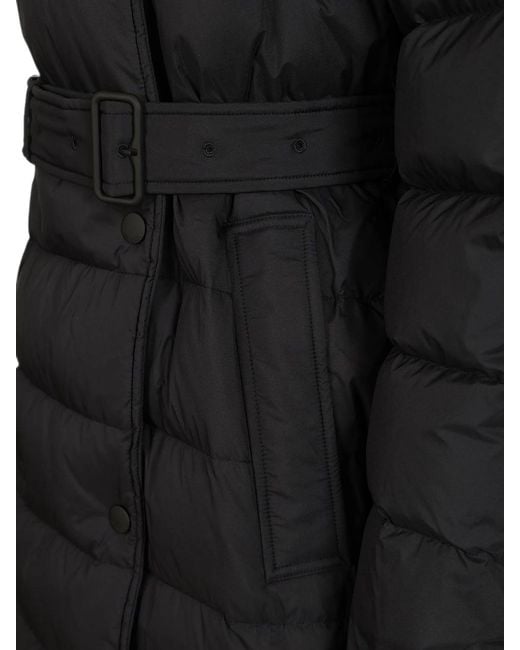 Burberry Black Belted Quilted Long Coat