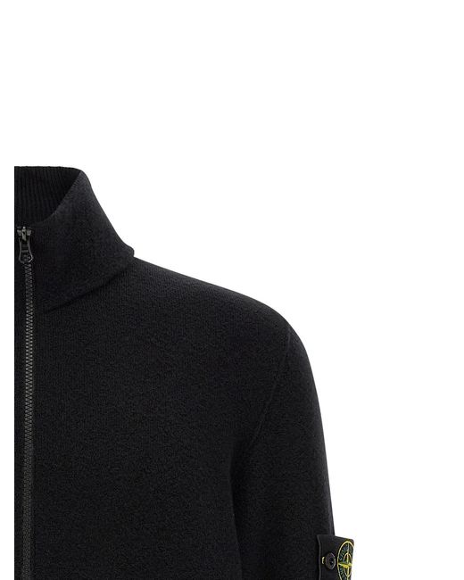 Stone Island Black 'Badge Cardigan for men