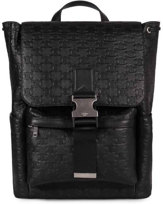 Céline Black Printed Leather Backpack for men