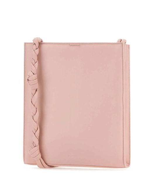 Jil Sander Pink Leather Tangle Shoulder Bag