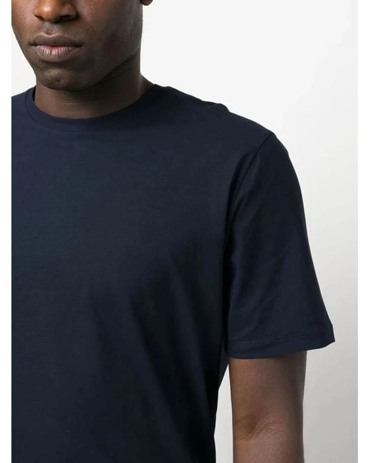 Herno Blue Crepe De Chine T-Shirt for men