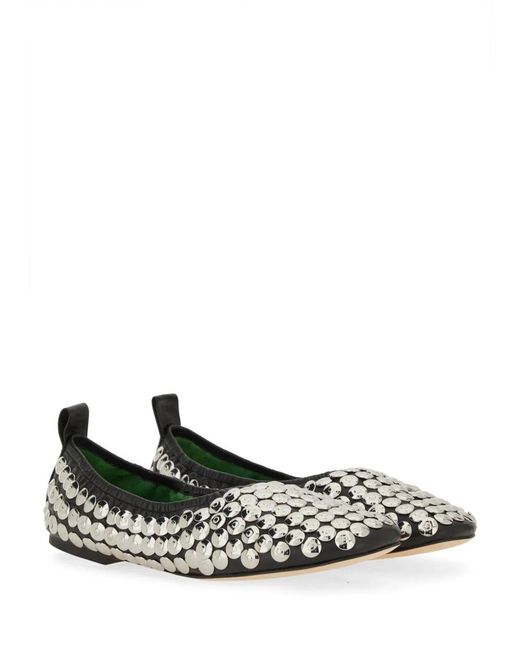 Tory Burch White Bovine Leather Flats