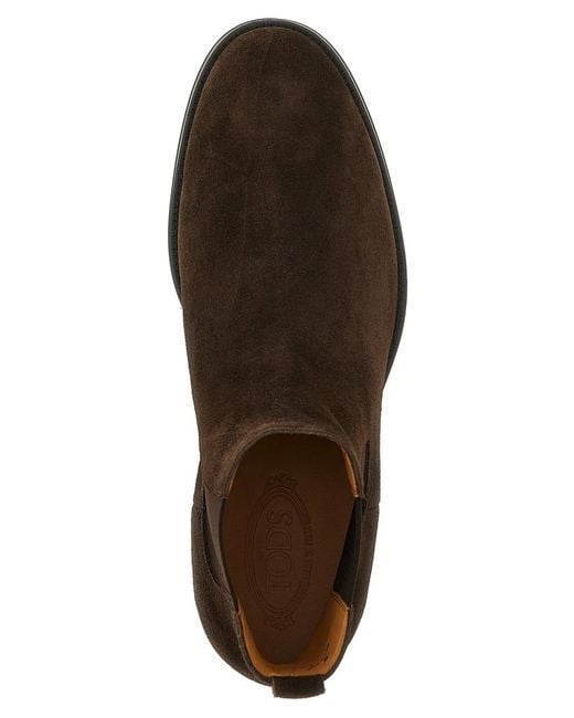 Tod's Brown Chelsea Ankle Boots for men