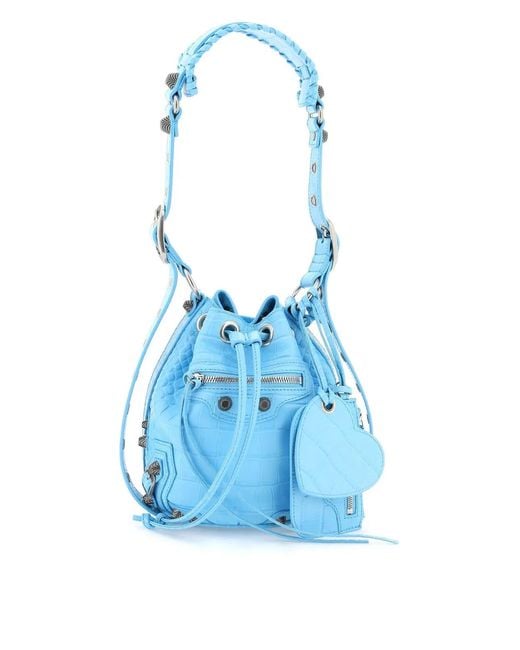 Balenciaga Blue Light- Leather Le Cagole Xs Bucket Bag