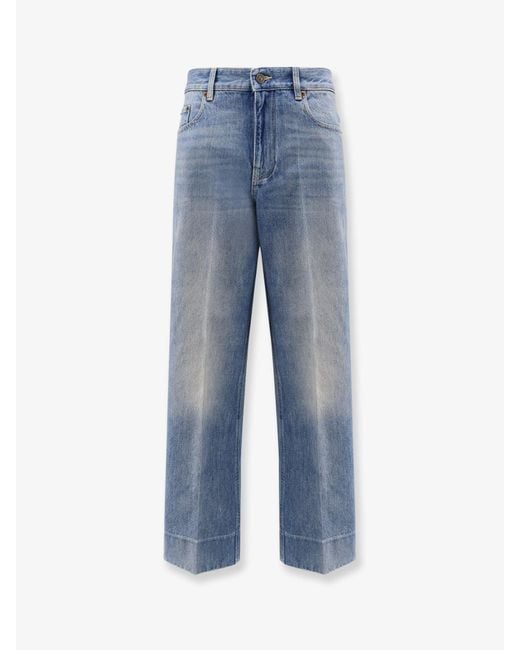 Valentino Blue Jeans With Chex Detail